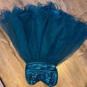 Short blue sparkle dance dress